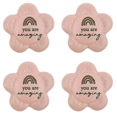 4PK Urban You are Amazing Daisy Stone Pink 8cm Gift Keepsake Present