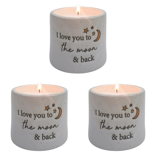 3PK Urban I love you Candle White 7cm Gift Keepsake Present