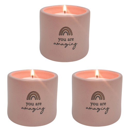 3PK Urban You are Amazing Candle Pink 7cm Gift Keepsake Present
