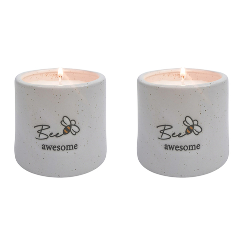 2PK Urban Bee Awesome Candle White 7cm Gift Keepsake Present