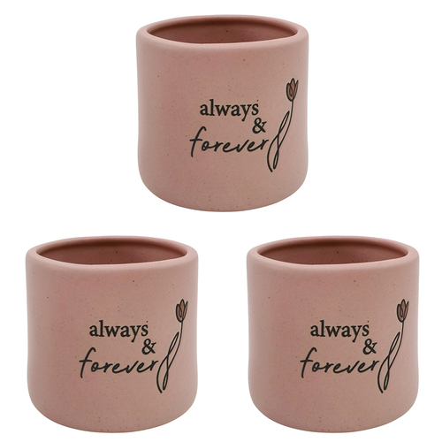 3PK Urban Always Forever Vessel Pink 7cm Gift Keepsake Present