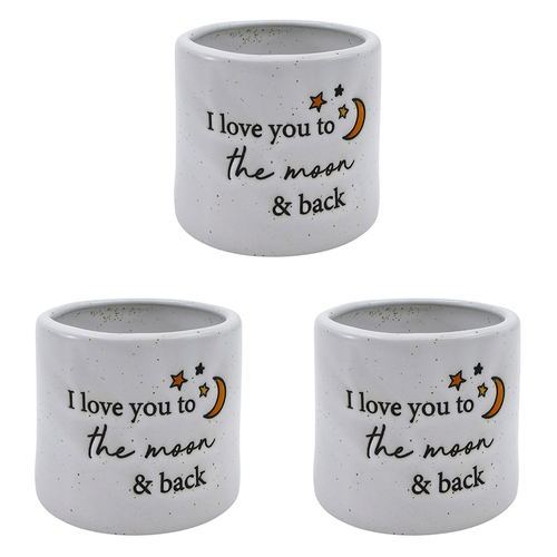 3PK Urban I love you Vessel White 7cm Gift Keepsake Present
