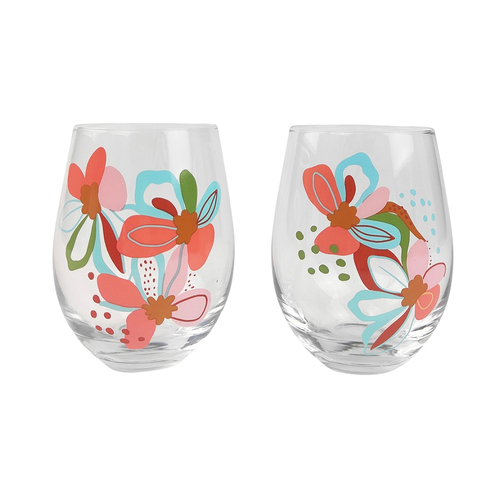 2pc Urban 12cm Wine Glass Franki Floral Drinking Cup