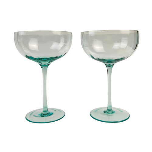 2pc Urban 16cm Coupe Glass Cocktail Stemmed Drinking Cup - Blue