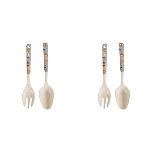 2x 2pc Urban FB Aus Birds 24cm Spoon/Fork Salad Servers Set - Blue