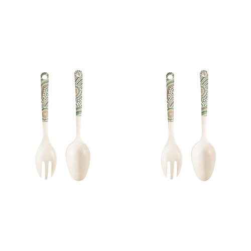2x 2pc Urban ES Journey 24cm Spoon/Fork Salad Servers Set - Green
