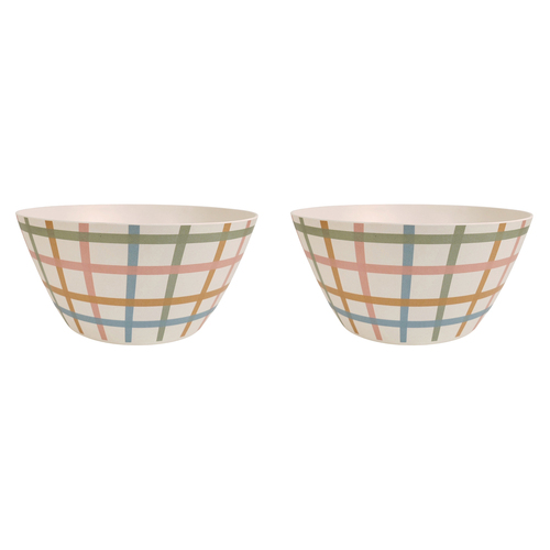 2x Urban Maldon Check 25cm Salad Bowl Kitchen Dinnerware
