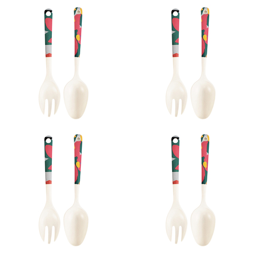 4x 2pc Urban Melody 24cm Spoon/Fork Salad Servers Set