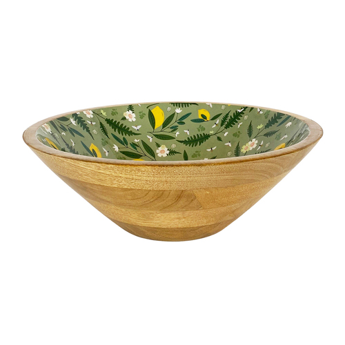 Urban Evergreen 30cm Mango Wood Bowl - Green/Natural