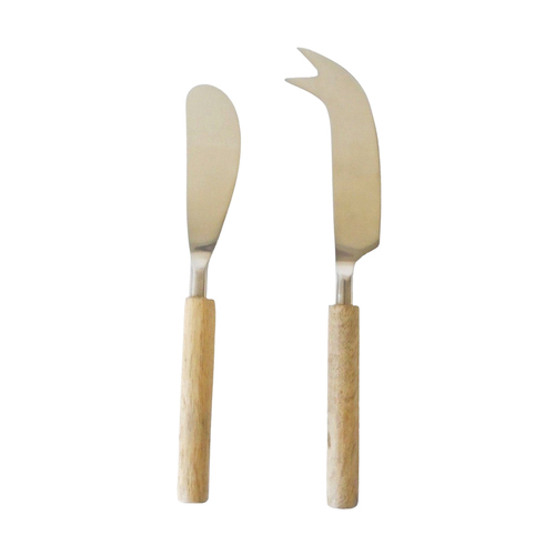 2pc Urban 15cm Mango Wood/Steel Serving Knives - Natural