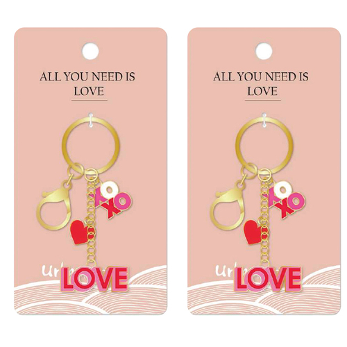 2PK Urban Products Love Keyring/Keychain Accessory Pink/White 12cm