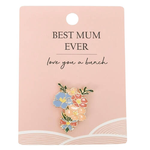 Urban Best Mum Memento Pin Decorative Keepsake Blue 2cm