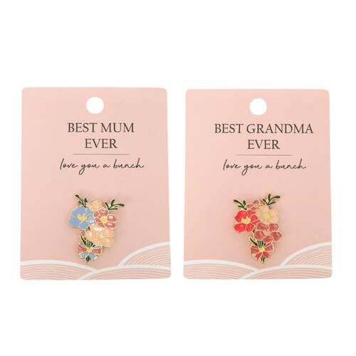 Urban Brand Best Mum Memento & Best Grandma Memento Pin Combo Set
