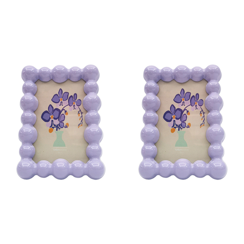 2PK Urban Lotti Bubble Frame Mauve 4x6 Inch Decorative Decor Display