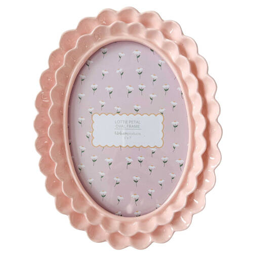 Urban Resin/Wood Lotti Petal Oval Photo Picture Frame 5x7in 22x18cm Pink