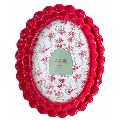 Urban Resin/Wood Lotti Petal Oval Photo Picture Frame 5x7in 22x18cm Red