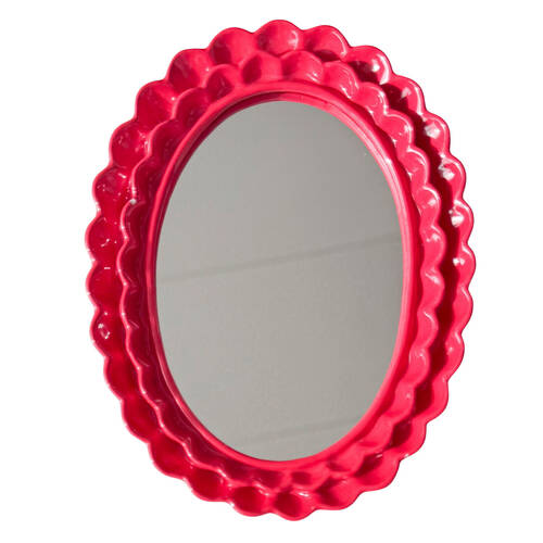 Urban Resin/Wood Lotti Petal Oval Mirror Frame 5x7in 22x18cm Red
