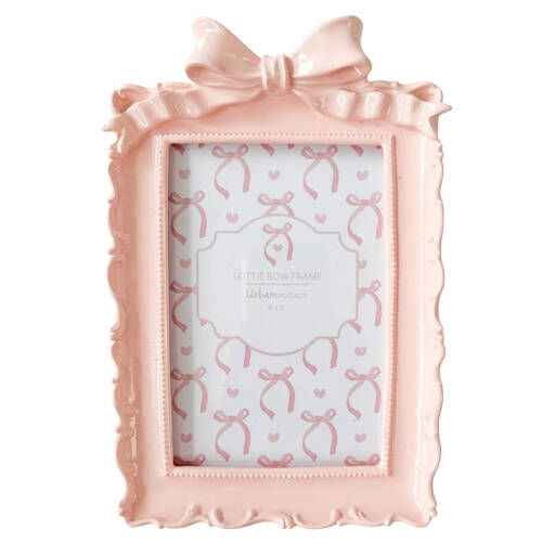 Urban Resin/Wood Lotti Bow Photo Picture Frame 4x6in 20x14cm Pink