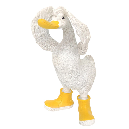 Urban Hiding Duck in Boots Ornament Yellow 22cm Decorative Decor