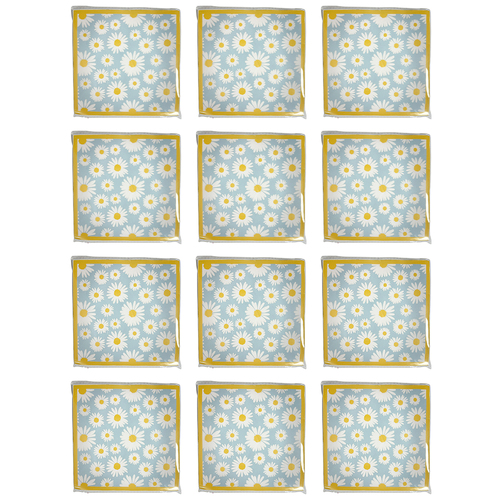 24x 20pc Urban Daisy Napkins White Blue 33x33cm Kitchen Decor Tableware