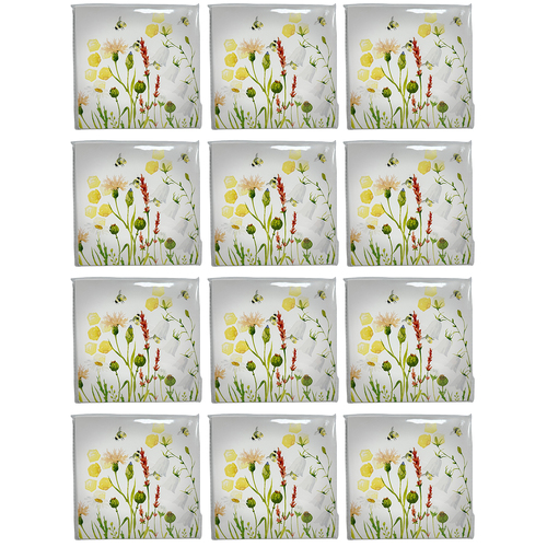 24x 20pc Urban Bee Meadow Napkins Yellow 33x33cm Kitchen Decor Tableware
