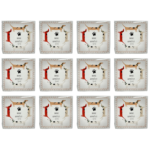 12x 20pc Urban Dog Napkins White Grey 33x33cm Kitchen Decor Tableware