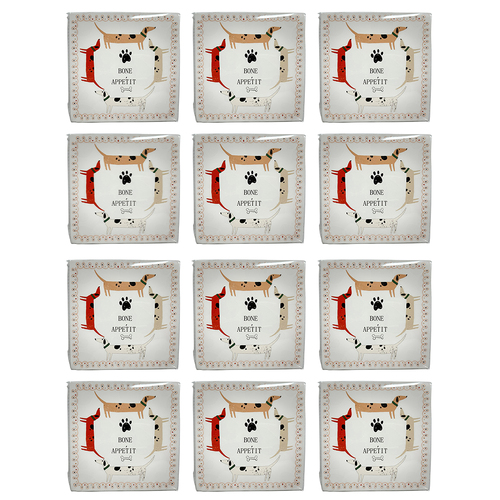 24x 20pc Urban Dog Napkins White Grey 33x33cm Kitchen Decor Tableware