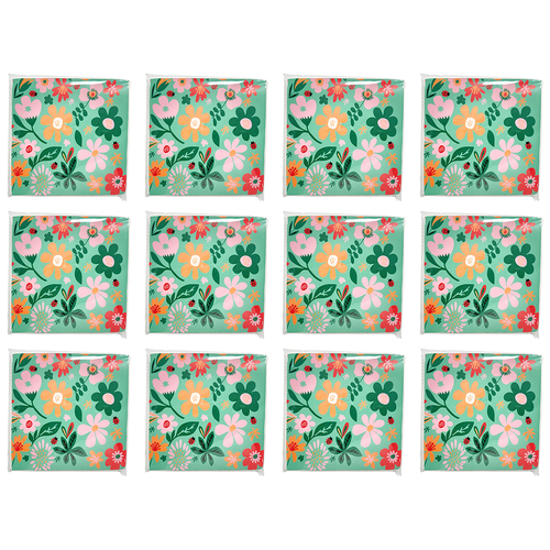 12x 20pc Urban Dahlia Floral Napkins Green 33x33cm Kitchen Decor Tableware
