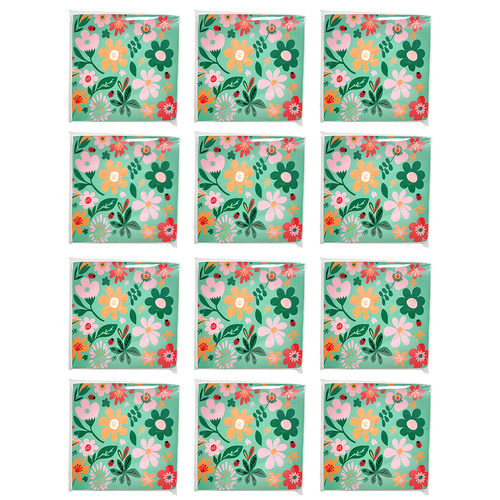 24x 20pc Urban Dahlia Floral Napkins Green 33x33cm Kitchen Decor Tableware