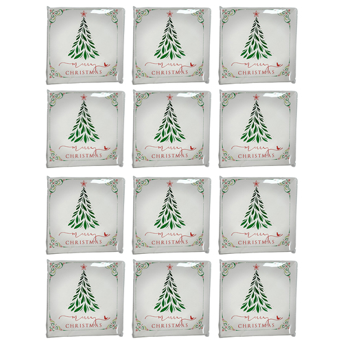 24x 20pc Urban Merry Christmas Napkins Green 33x33cm Kitchen Decor Tableware