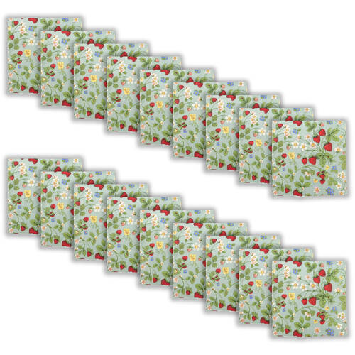 18x 20pc Urban Strawberry Field Paper Napkins Serviette Set 33x33cm Green