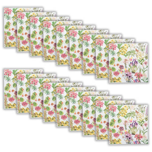 18x 20pc Urban Botanicals Paper Napkins Serviette Set 33x33cm Blue