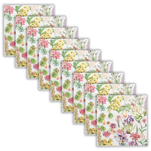 9x 20pc Urban Botanicals Paper Napkins Serviette Set 33x33cm Blue