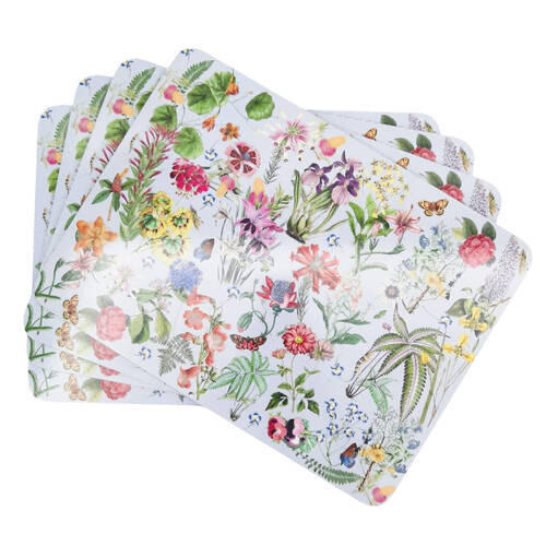 4pc Urban Botanicals Floral Cork Wooden Table Placemats 28x38cm Blue