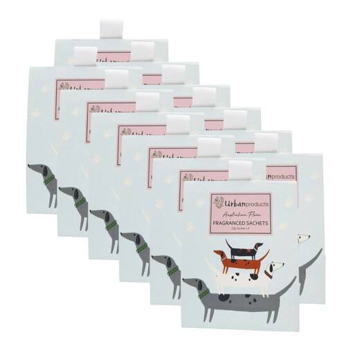 4x 4pc Urban 10g Dog Design Australian Flora Scented Paper Sachet