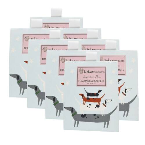 8x 4pc Urban 10g Dog Design Australian Flora Scented Paper Sachet
