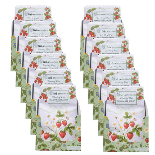 12PK Urban Rambling Rose Strawberry Field Fragranced Paper Sachet Bag 20g