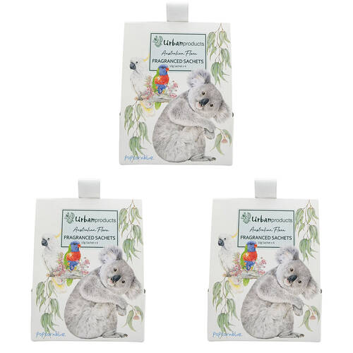 3x 4pc Urban Popcorn Blue Australiana Fragranced Paper Sachets Gift Pack 40g