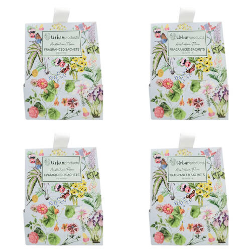 4x 4pc Urban Australian Floral Botanicals Fragranced Paper Sachets Gift Pack 40g