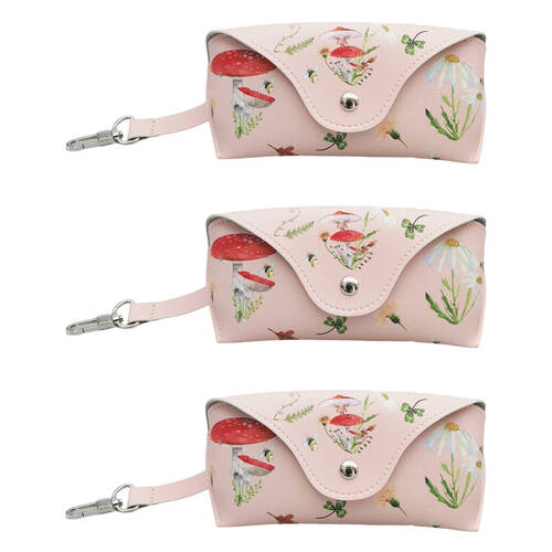 3PK Urban Leather Bee Enchanted Glasses Storage Case 6x16cm Pink