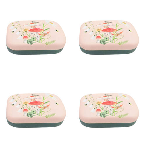 4PK Urban Leather Bee Enchanted Mini Travel Cosmetic Storage Case 9cm Pink