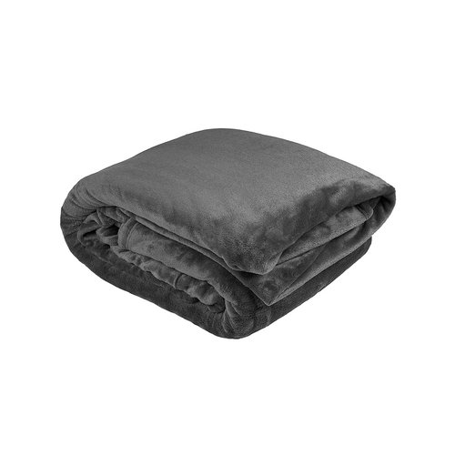 Bambury Super King Bed Ultraplush Blanket Charcoal Knitted Home