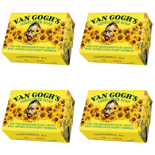 4PK Unemployed Philosophers Guild 56g Body Bar Soap Van Gogh's Sunflower