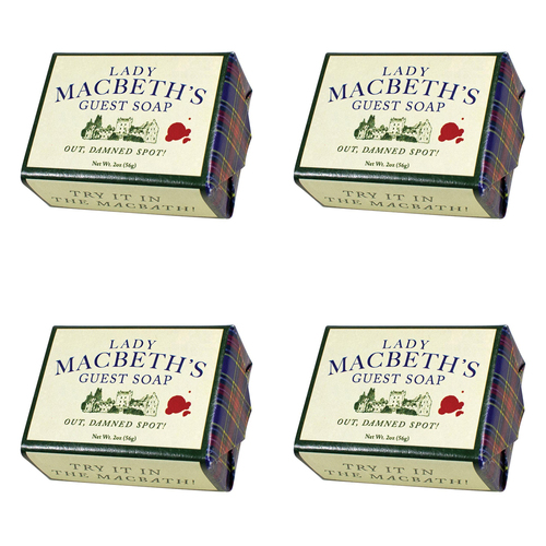 4PK Unemployed Philosophers Guild 56g Body Bar Soap Lady Macbeth's Guest