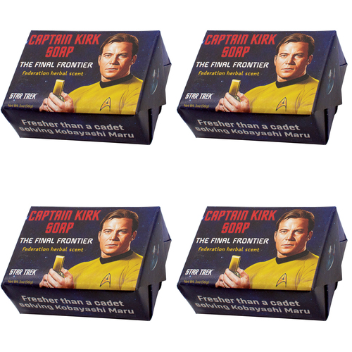 4PK Unemployed Philosophers Guild 56g Body Bar Soap Captain Kirk Boldy Go