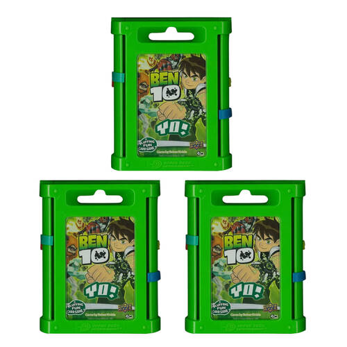 3PK Yo Ben10 Kids Card Game w/ Protector Case Green