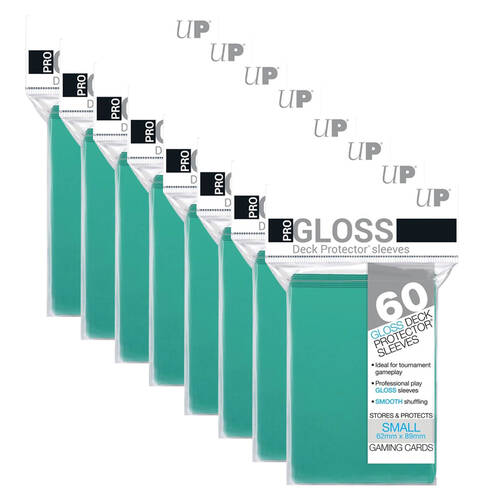 8x 60pc Ultra Pro Mini Deck Gaming Card Sleeve Protector 62x89mm - Aqua
