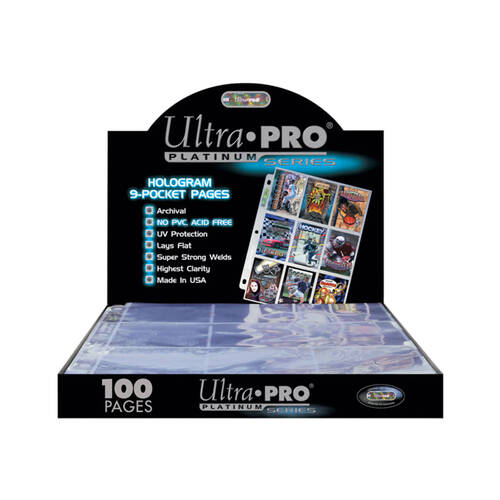 100pc Ultra Pro 9-Pocket Platinum Pages Card Sleeves Holder/Binder