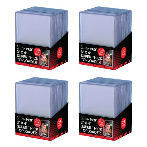 4x 25pc Ultra Pro Top Loader 75pt TCG/CCG Card Sleeve Case Set
