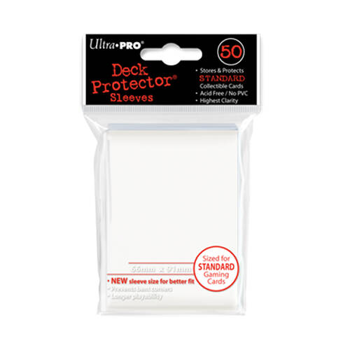 50pc Ultra Pro Card Deck Sleeve Protector 66x91mm - White